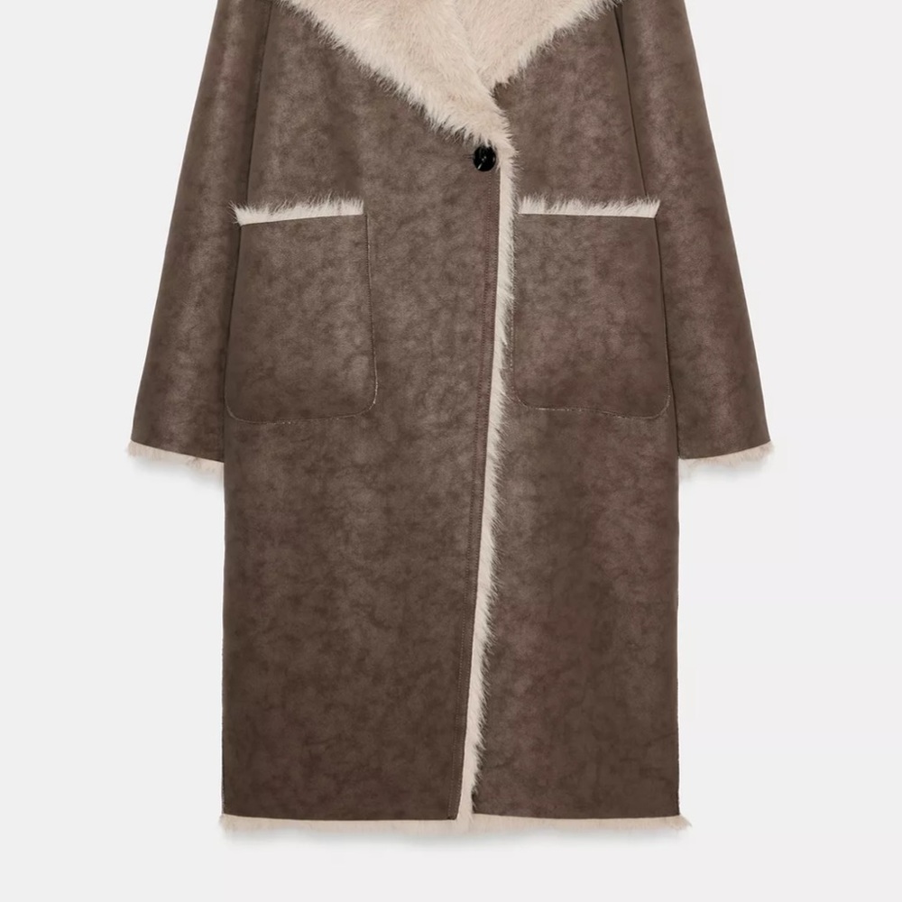 2026 ZARA REVERSIBLE FAUX FUR Coat - Picture 5 of 6